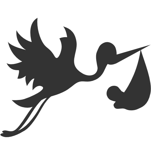 Bundle, Flying, Stork, With Icon