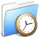 Aqua, Clock, Folder, Stripped Icon