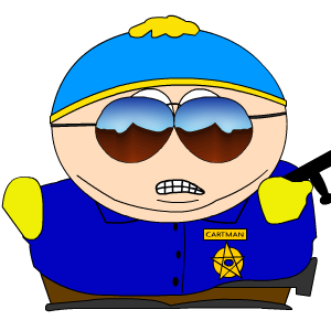 Cartman, Cop, Icon, Zoomed Icon
