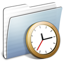 Clock, Folder, Graphite, Stripped Icon