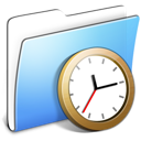 Aqua, Clock, Folder, Smooth Icon