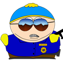 Cartman, Cop, Icon, Zoomed Icon