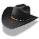 Black, Cowboy, Hat Icon