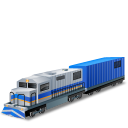 Blue, Boxcar, Diesellocomotive Icon