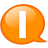 Balloon, i, Orange, Speech Icon