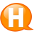 Balloon, h, Orange, Speech Icon