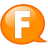 Balloon, f, Orange, Speech Icon