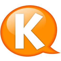 Balloon, k, Orange, Speech Icon