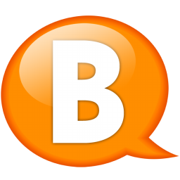 b, Balloon, Orange, Speech Icon