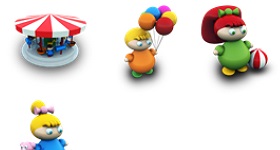 Kids With Toys Icons