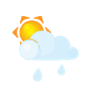 Lightcloud, Rain, Sun Icon