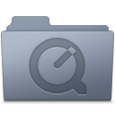 Folder, Graphite, Quicktime Icon