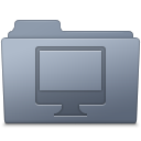 Computer, Folder, Graphite Icon