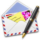 Airmail, Pen, Photo Icon