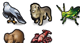 Stroke Animals Icons
