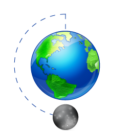 Earth, Full, Moon, Phase Icon