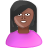Black, Features, Female, Pink, User Icon