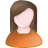 Female, Orange, User, White Icon