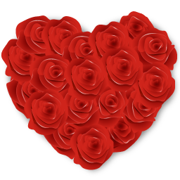 Flowers, Heart, Roses Icon
