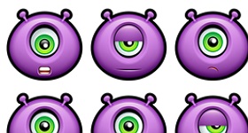 Purple Monsters Icons