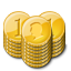 Coin, Gold, Stacks Icon