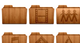 Wood Folders Icons