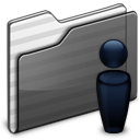 Black, Folder, Users Icon