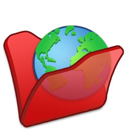 Folder, Internet, Red Icon