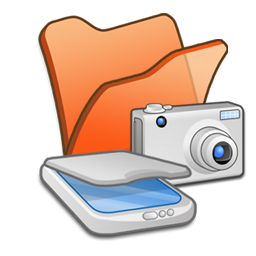 , &Amp, Cameras, Folder, Orange, Scanners Icon