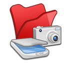 , &Amp, Cameras, Folder, Red, Scanners Icon