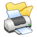 Folder, Printer, Yellow Icon