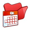 Folder, Red, Scheduled, Tasks Icon