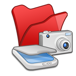 , &Amp, Cameras, Folder, Red, Scanners Icon
