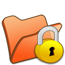 Folder, Locked, Orange Icon