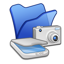 , &Amp, Blue, Cameras, Folder, Scanners Icon