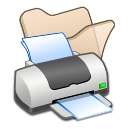 Beige, Folder, Printer Icon