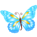 Blue, Butterfly Icon