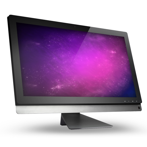 1., Computer, Space, Violet Icon