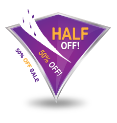 Half, Off, Sale Icon