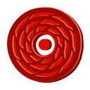 Cane, Disc, Red Icon