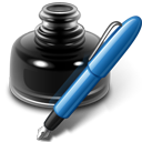 Blue, Contract, Ink, Pen, Well, Write Icon