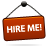 Hire, Me, Red, Sign Icon