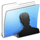 Aqua, Folder, Stripped, Users Icon