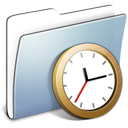 Clock, Folder, Graphite, Smooth Icon