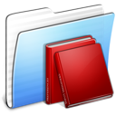Aqua, Folder, Library, Stripped Icon
