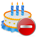 Birthday, Cake, Delete Icon