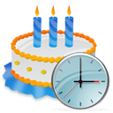 Birthday, Cake, Clock Icon