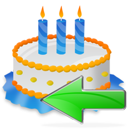 Back, Birthday, Cake Icon