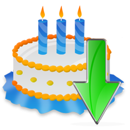 Birthday, Cake, Down Icon