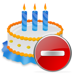 Birthday, Cake, Delete Icon
